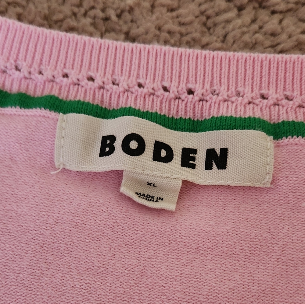 Boden Catriona Cotton Crew Jumper Sweater Powder Pink W XL - Picture 2 of 6